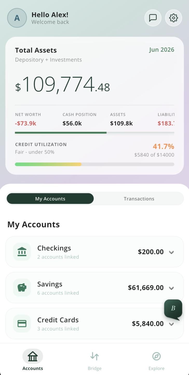Bridge app dashboard