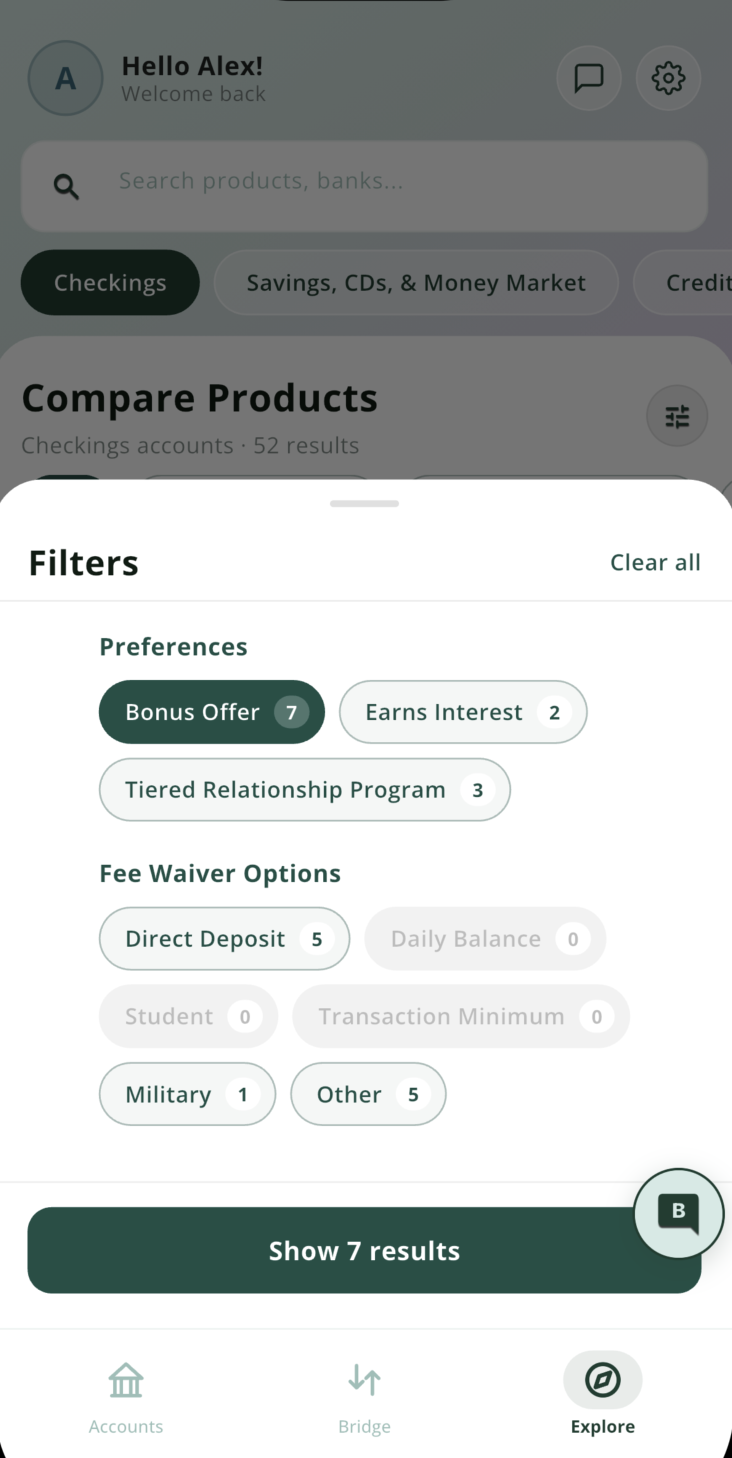 Filter Options Screenshot