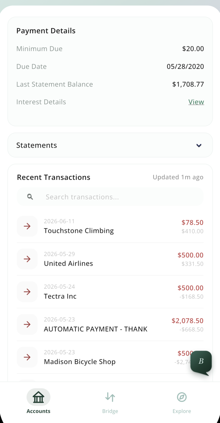 Transaction History Screenshot